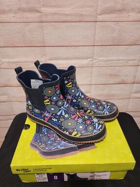 Western Chief Women's Navy Floral Rain Boots - Blue Multi